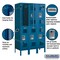 Salsbury Industries 2 Tier Vented Locker, 36"Wx66"Hx18"D, 6 Door, Blue, Unassembled 72358BL-U - alternate 3